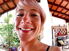 Tattooed Nicky Wayne with natural tits loves anal sex