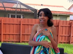 Petite ebony girl named Brittney White gets screwed in POV