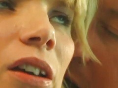 Hot blond teen-bearer with a nice rack gets nailed hard by the pool