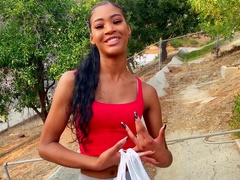 Exotic knockout Isla Biza proffers and inspired POV blowjob