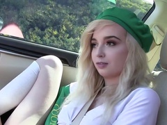 Blond haired sweet cookie girl Lexi Lore is really good at riding dick