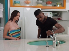 Madi Laine enjoys during rough interracial MMF threesome