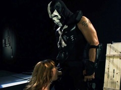 Beautiful brunette in a sexy corset Claire Robbins screwed from behind