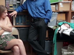 Fresh 18 yo chick Alyce Anderson gets punished by cop in the police station