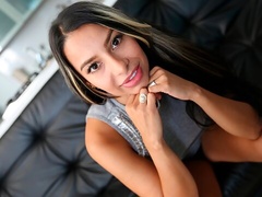 Big-bottomed brunette  Catalina Diaz rides on a massive penis