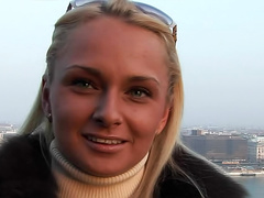 Gorgeous blonde in turtleneck sweater