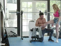Rough sex at the gym is all about blonde girl Paris White talking