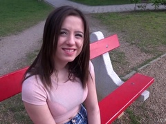 Close up video of girlfriend Gabriella Lati having her first anal