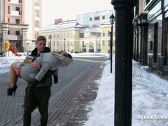 Brunette sweetie Tori Fox fucks the one who saved her