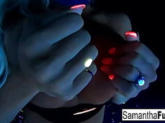 Samantha gets off in this super hot black light solo