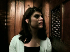 Nasty brunette chick Lucia Love gives head to priest in the confessional