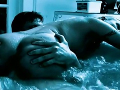 Cindy Crawford sucks and rides a cock in a jacuzzi