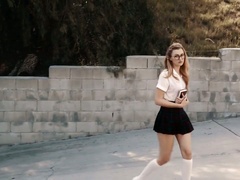 Bootyful and lusty Adria Rae blows dick and gets her twat fucked doggy darn great