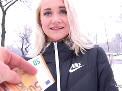 GERMAN SCOUT - YOUNG COLLEGE TEEN MARILYN PICKUP AND FUCK AT STREET CASTING - Marilyn sugar