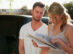 Angelic Keira Nicole nailed in her cherry from behind outdoor