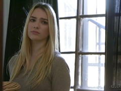 Big breasted almost bald nympho Riley Nixon gets her Canadian pussy drilled