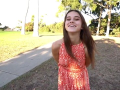 Beautiful neighbor Ellie Eilish fucked in her tight pussy in POV