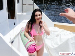 Talkative vivid bikini babe Lenna Lux is eager to give a good blowjob