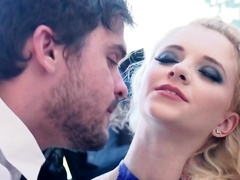 Dirty-minded blonde with small tits likes to suck and ride cock