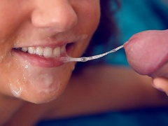 An innocent young babe Lily Adams received a messy facial load