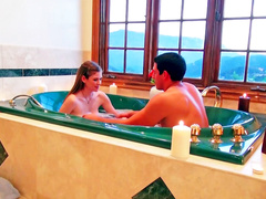 A porn video is done in a hot tub here