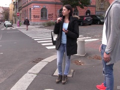 Teen cutie Rebecca Volpetti picked up by a stranger to swallow his cum