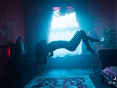 Curly-haired spicy babe Liv Revamped is sucking on the knees