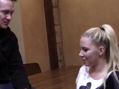 Blonde undressed by the pool and there she is making love