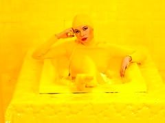 Cutie babe with long legs Mimi Cica fucked in the yellow room