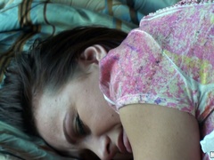 Chubby ass white blonde teen Alisa Ford bends over and butt plugged.