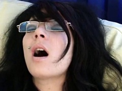 Emo Emily masturbates with dildo toy