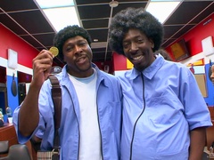 Sultry Roxy Reynolds heads to the barber shop for black dick action