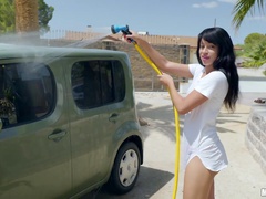 Next door girl with nice rack Amethyst Banks wanna be hammered doggy