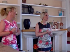 Threesome action with heavy tongue use with Debbie D. and Teresa Lynn