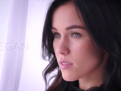 Gorgeous brunette Megan Rain gives sloppy head and cums on BBC