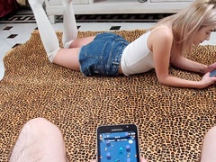 Teeny tempting bf to fuck her