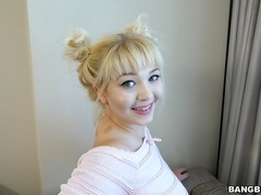 Blonde Velvet Rain happily taking a raging hard-on deep inside