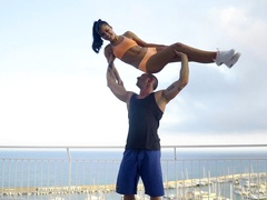 Sporty chick also likes to suck cock