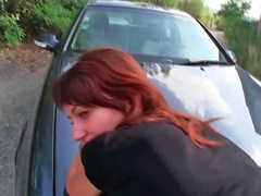 Aimee Ryan having wild outdoor hardcore with her gifted boyfriend