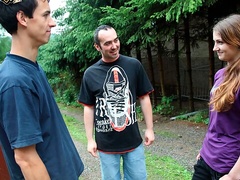 Cute-looking teen Aimee Ryan jumps on a pretty big boner