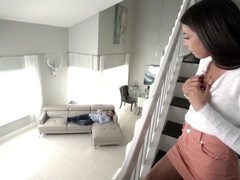 Dicking in doggy style on the sofa with ravishing Jeni Angel