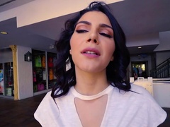 Valentina Nappi gets her trimmed pussy fucked in public