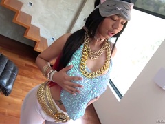 Exotic Thai chick Jureka Del Mar is fucked by two horny European dudes