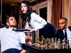 Godlike teen Evelyn Claire is having sex with two big dicks