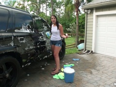 Outdoor reality anal scene with pigtailed brunette Haley Hollister