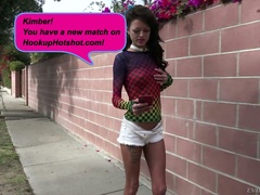 Svelte natural chick Kimber Veils gets her lubed pussy drilled missionary