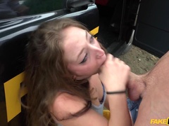 Nasty young slut Venom Evil enjoys fucking in the car