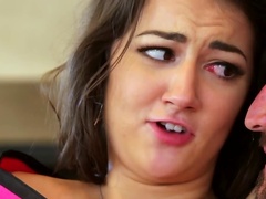 Brunette teen hottie gets banged by older lover