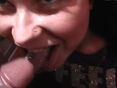 A brunette that loves to suck dick is having fun in this video