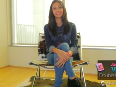 Fervent lively Latina hottie Jade Jantzen takes double penetration (FMM)
